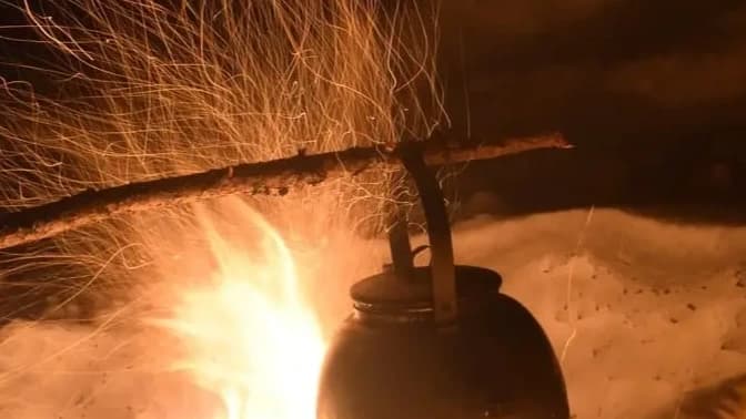 Coffee making on a fire