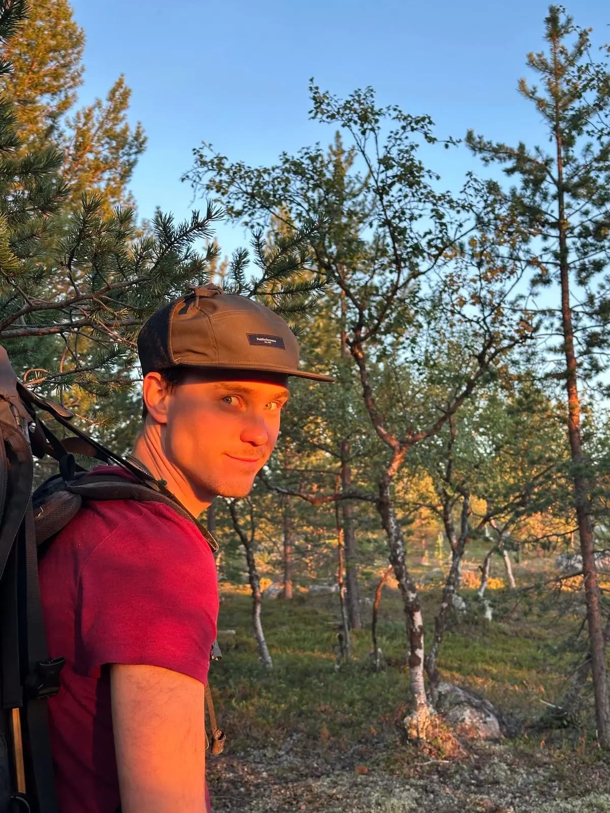 A sunlight hitting guy's face