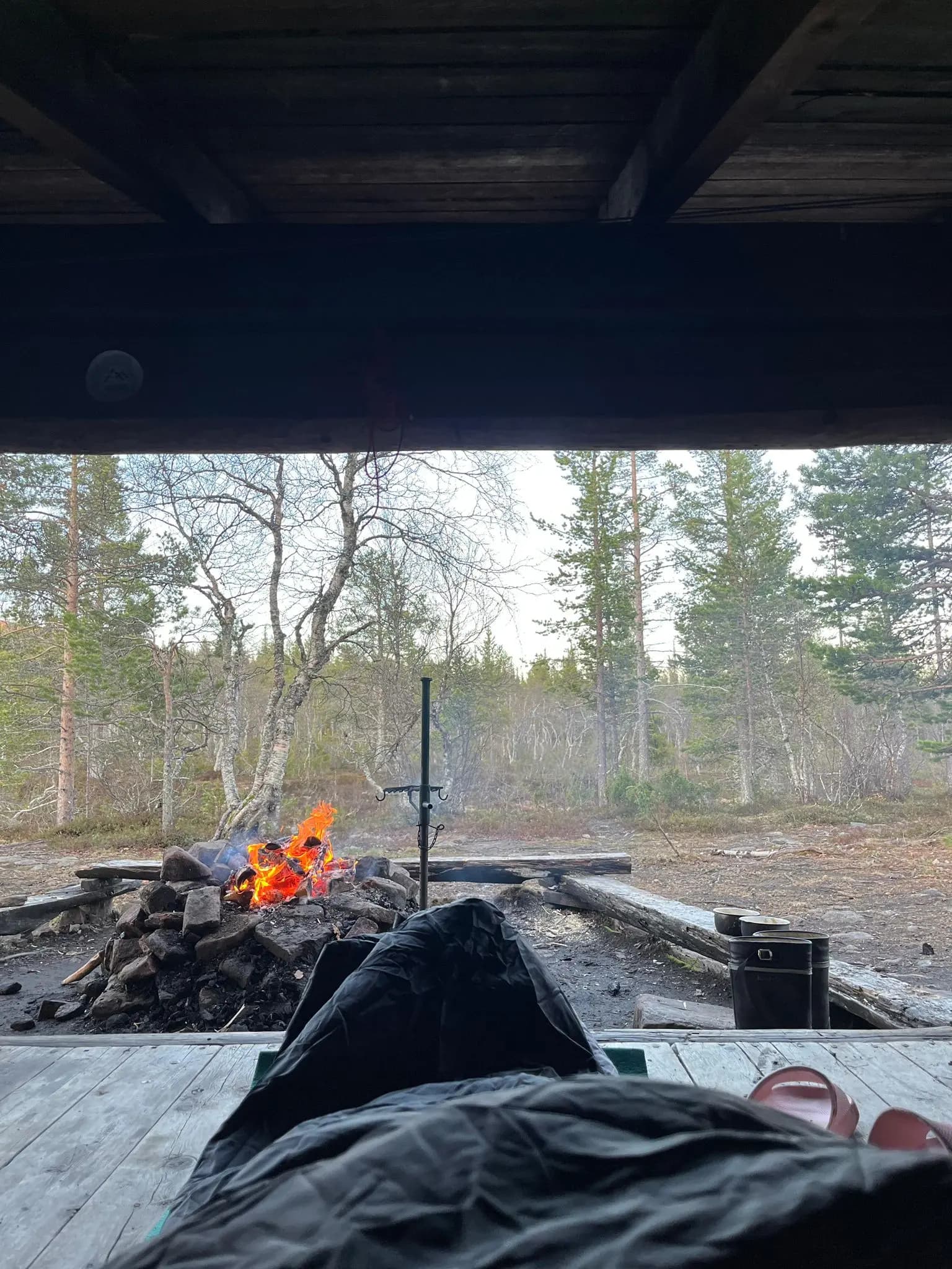 Open fire in Finnish forest