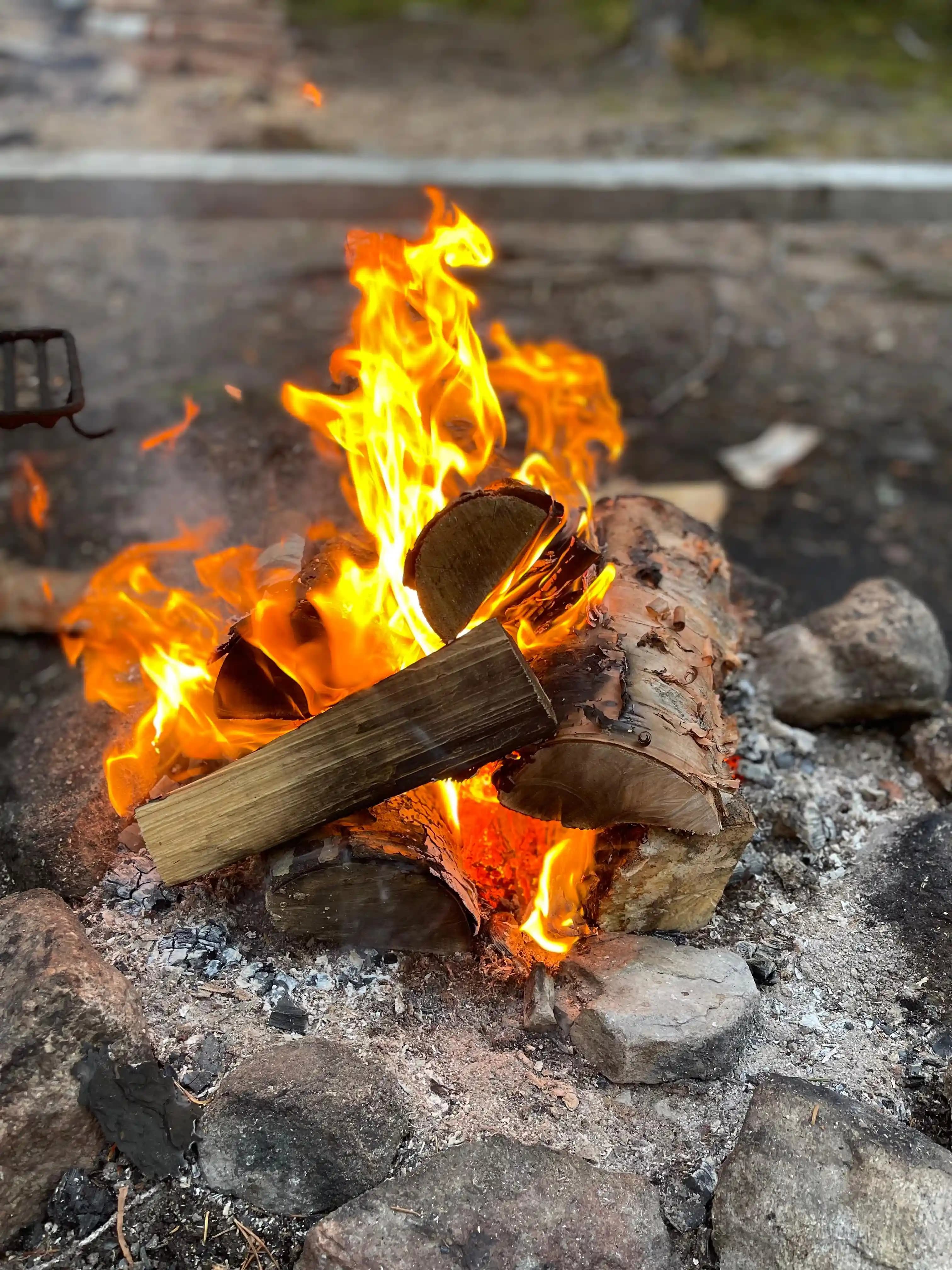 Open fire in Finnish forest