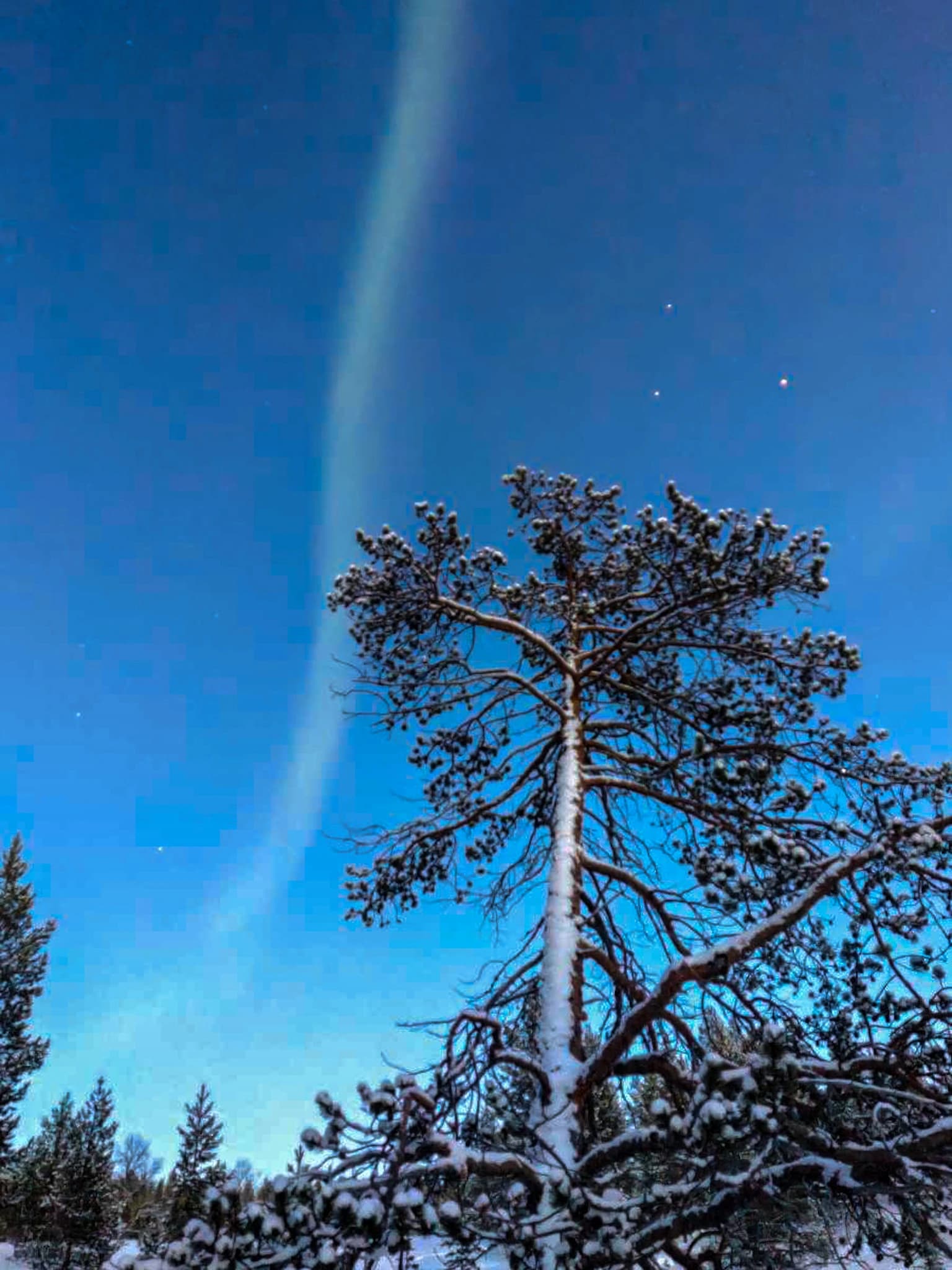 Northern Lights during daytime in Lapland