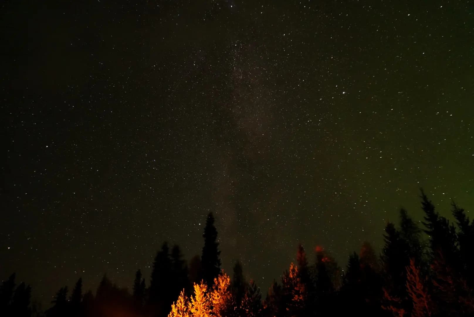 Stars glowing in night sky