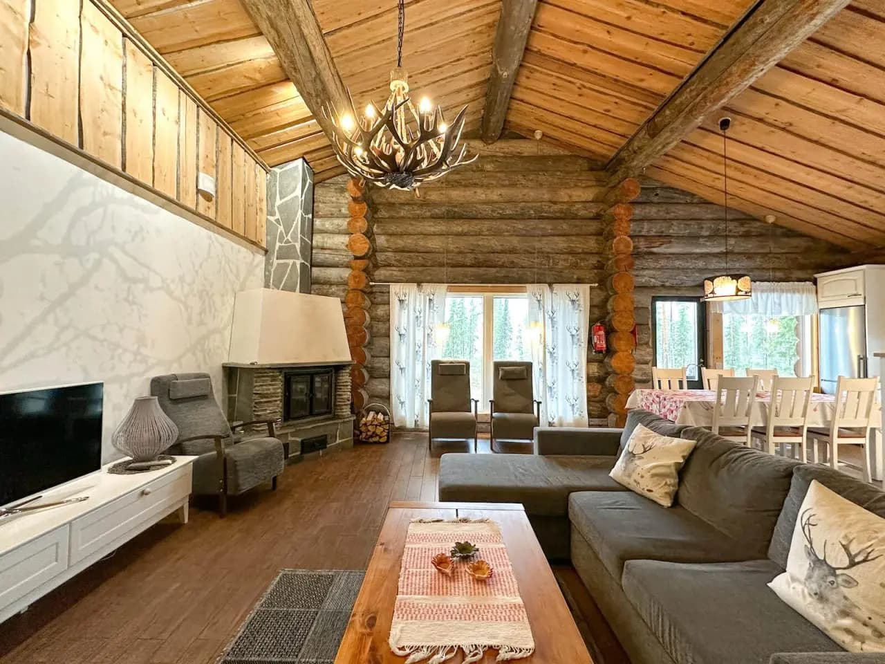 Cozy living room in the villa