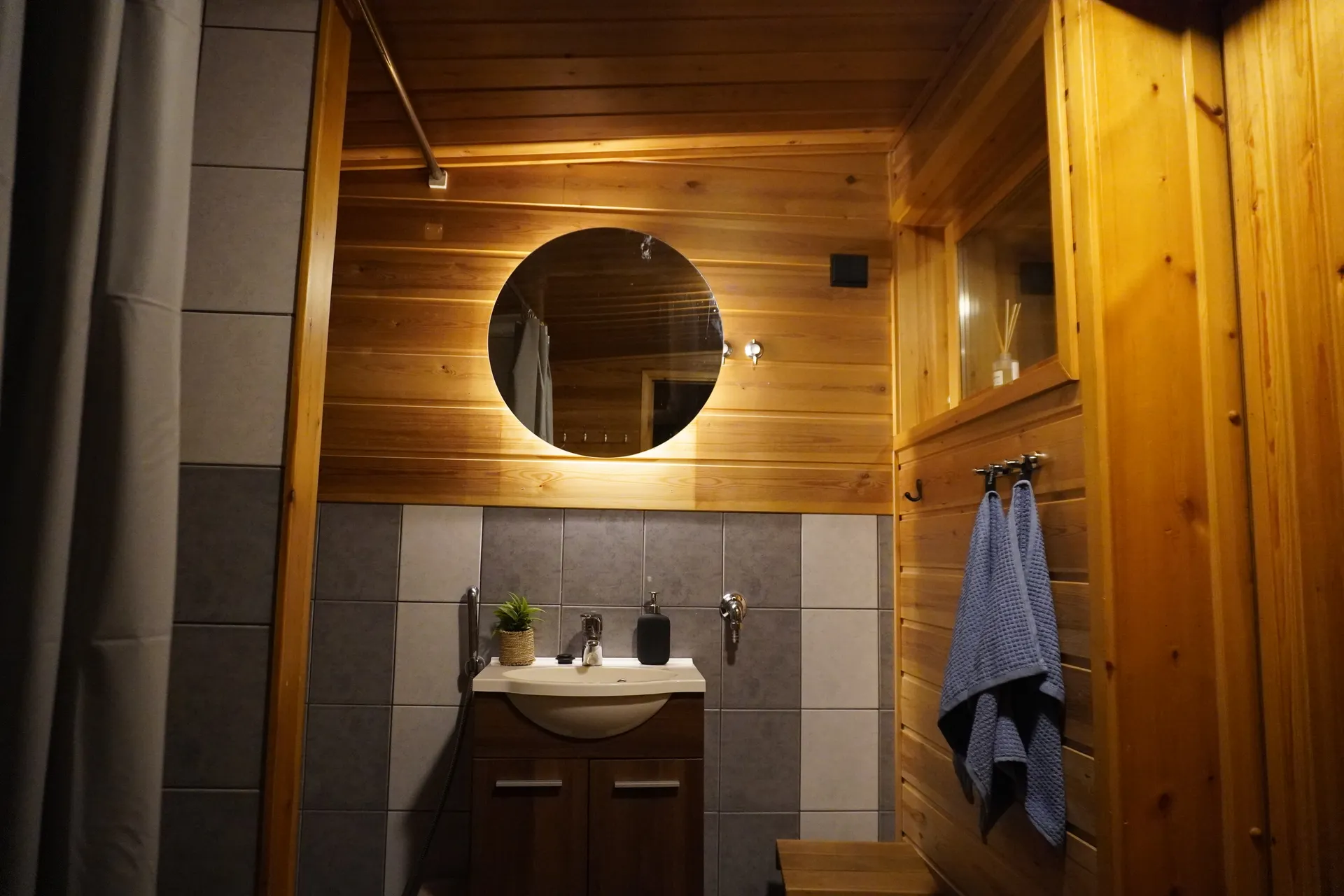 Bathroom sink and mirror
