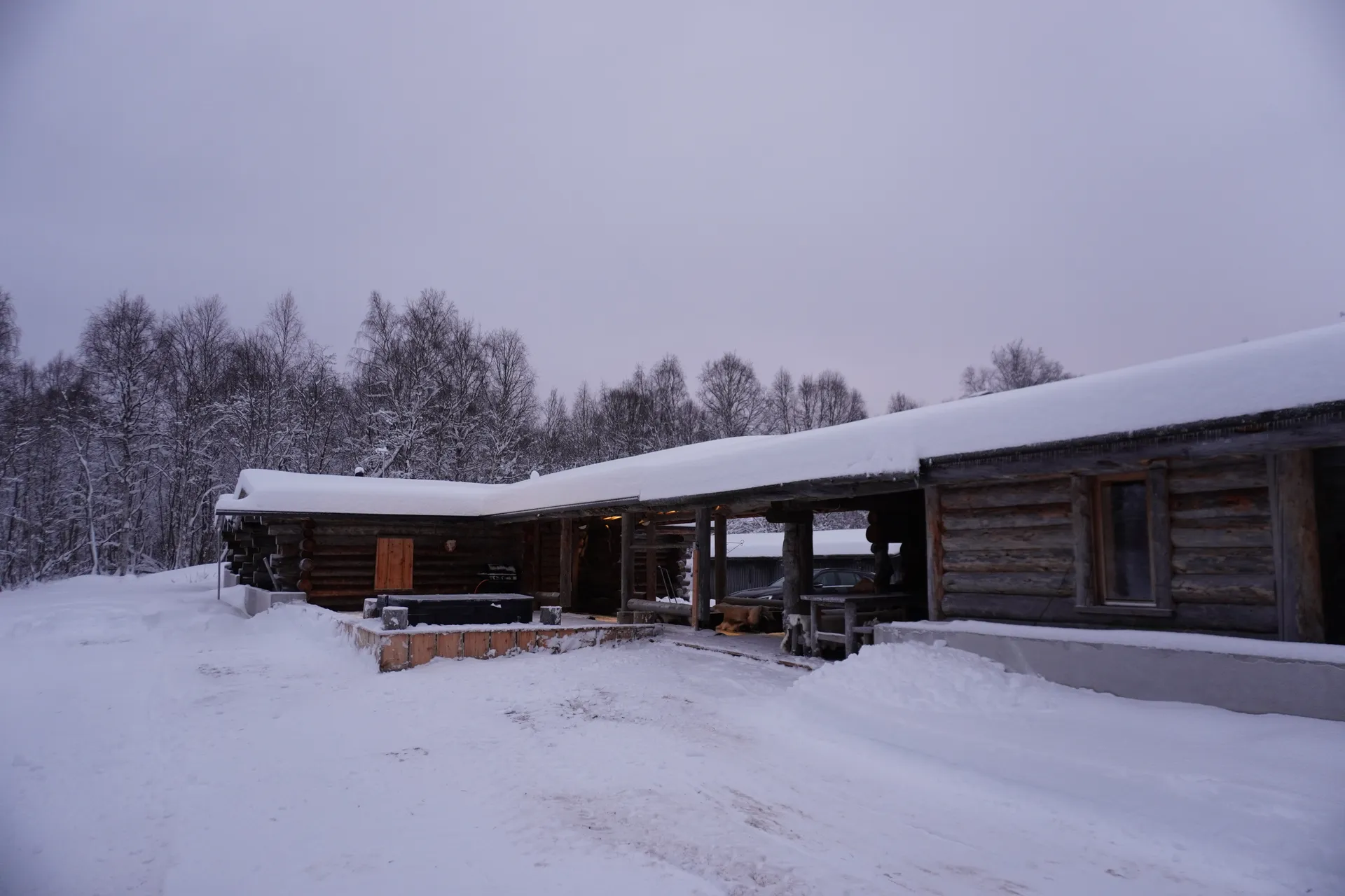 Villa exterior in winter
